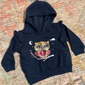 Kids Limited Too Sparkle Owl Hoodie- 2T